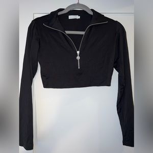 Meshki zip up crop top